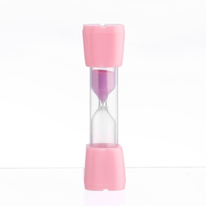 фото Песочные часы "смайл" на 3 минуты, 9 х 2.3 см, розовые