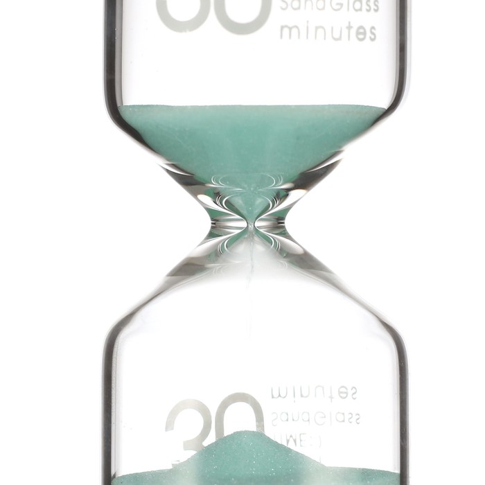 фото Песочные часы happy time, на 30 минут, 12,5 х 4.5 см, бирюзовые