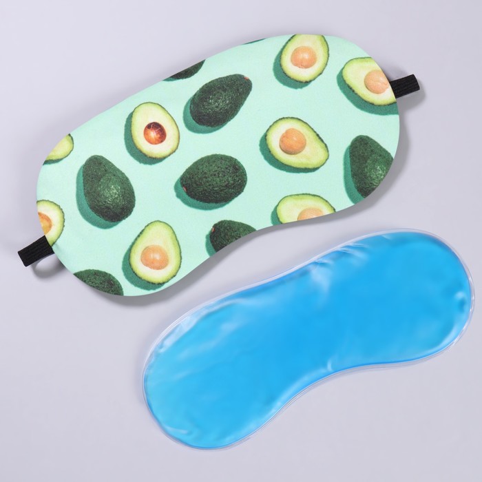 фото Маска для сна с гелевым вкладышем «авокадо», 19 × 10 см, резинка одинарная, цвет зелёный onlitop