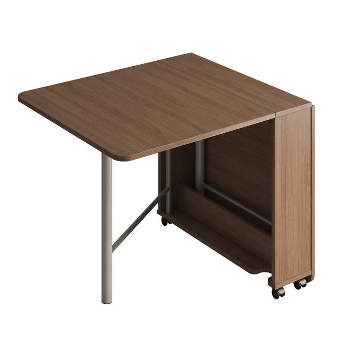 фото Стол-книжка с металлической ногой, 1630/934/238 × 800 × 750 мм, цвет ясень шимо тёмный омскмебель