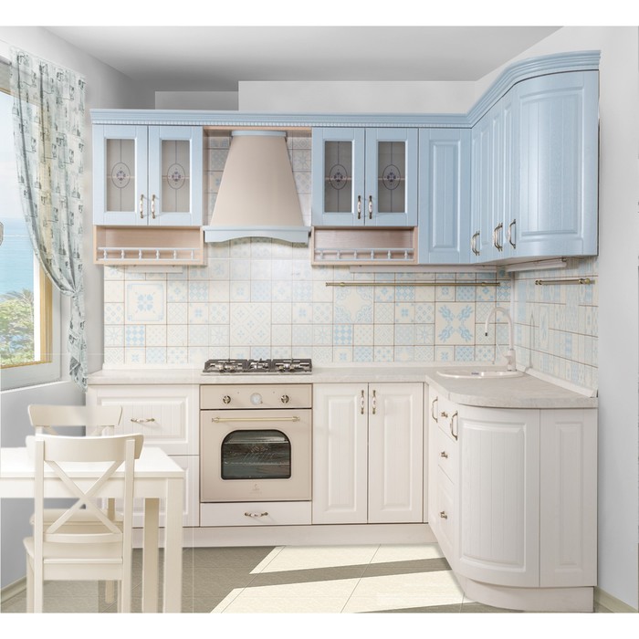 фото Шкаф напольный для техники кантри 600х510х820 дуб молочный/белый