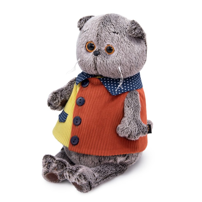 фото Мягкая игрушка «басик в вельветовом жилете», 19 см басик и ко