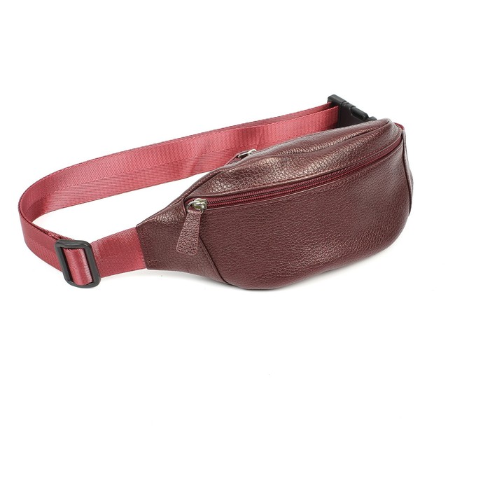 фото Сп856 сумка поясная, отдел на молнии, цвет бордовый флотер 11х23х5см croco
