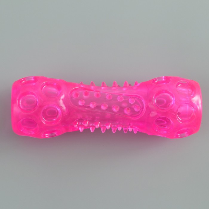 фото Игрушка-палка из термопластичной резины с утопленной пищалкой, розовая пижон