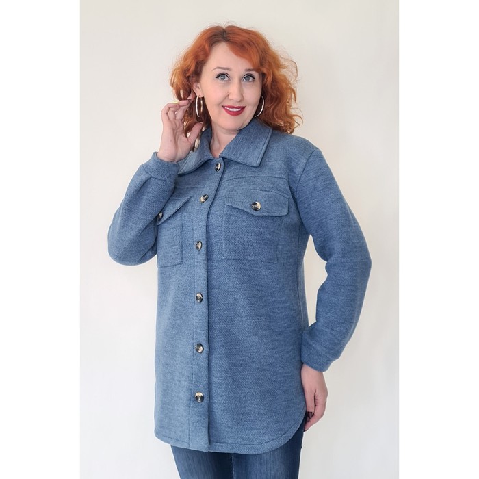 фото Жакет женский, размер 54, цвет джинс текстильная мануфактура