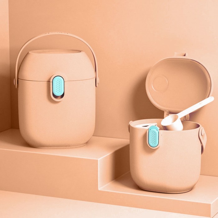 фото Контейнер для хранения детского питания, с ложкой, цвет розовый mum&baby