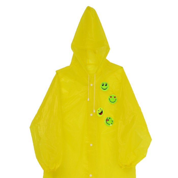 фото Дождевик детский со светоотражающими элементами, цвет жёлтый (120-160 см) funny toys
