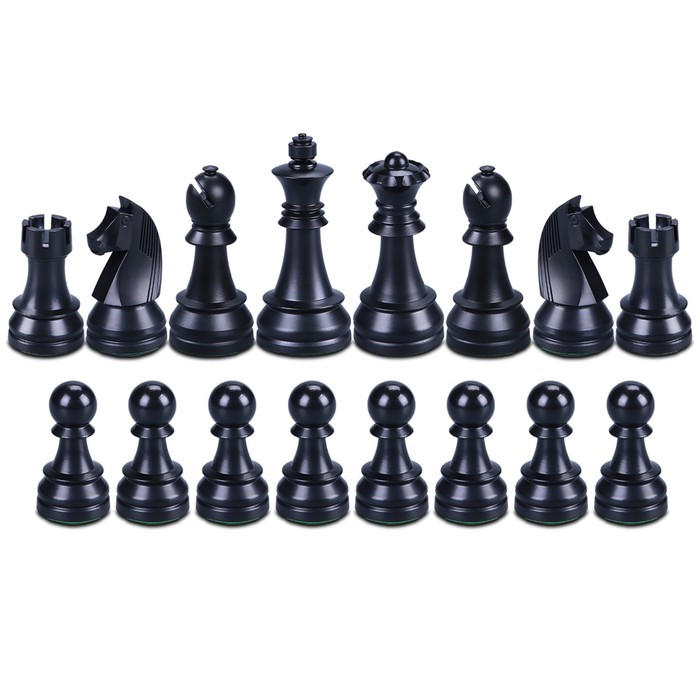 фото Шахматные фигуры турнирные leap, пластик, король h-9.5 см, пешка h-5 см, 32 шт