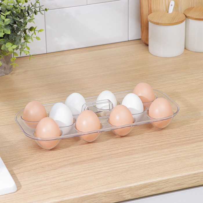 фото Органайзер для яиц на 10шт с ручкой 29,7х13,8х5,7см berkana, цвет прозрачный berossi