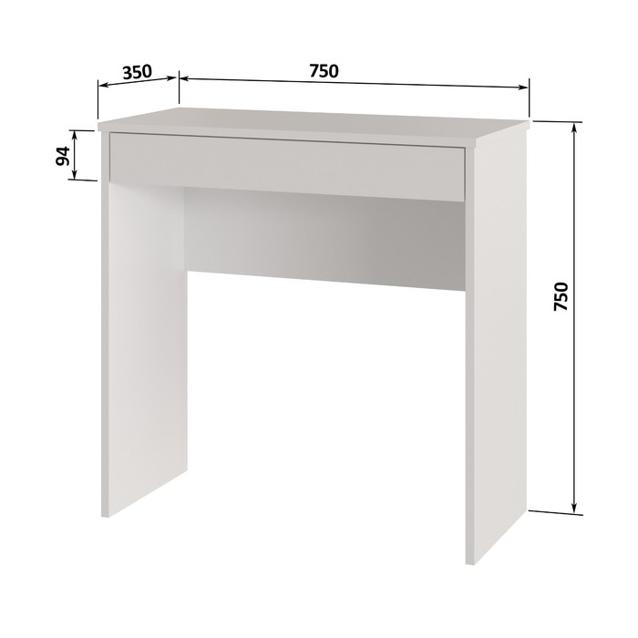 фото Стол письменный найс с ящиком, 750х350х750, белый