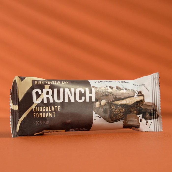 фото Протеиновый батончик crunch bar «шоколадный фондан» спортивное питание, 60 г booty bar