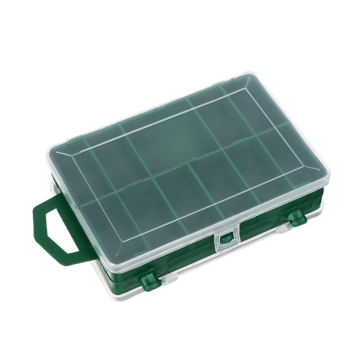 фото Коробочка с изолоном, для блесен и мормышек, двусторонняя, 11+1 отделений, 11.5 х 8.5 х 3.5 см три кита