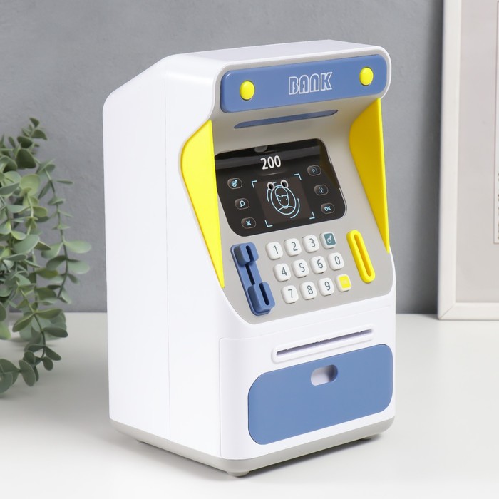 фото Копилка пластик "банкомат" кодовый замок, звук аа 18х15х25 см