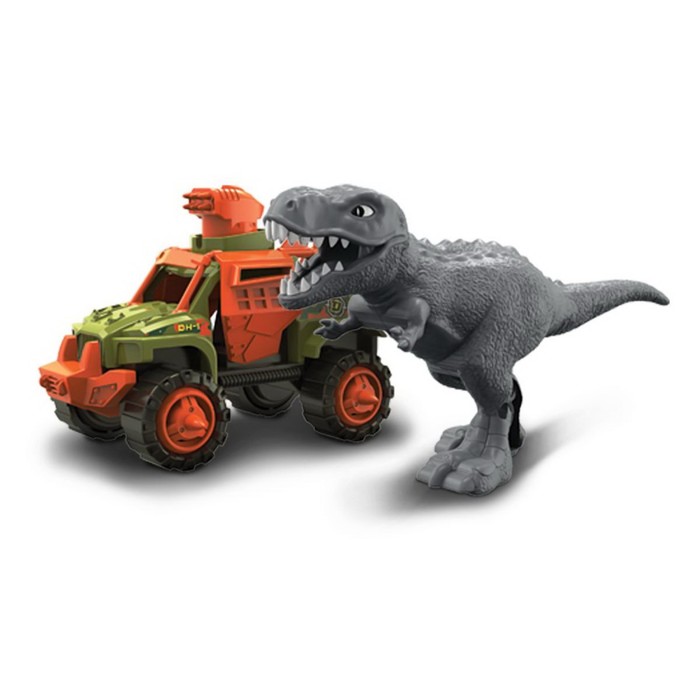 фото Набор игровой nikko snap'n play «серый тираннозавр vs военный разведчик», с динозавром