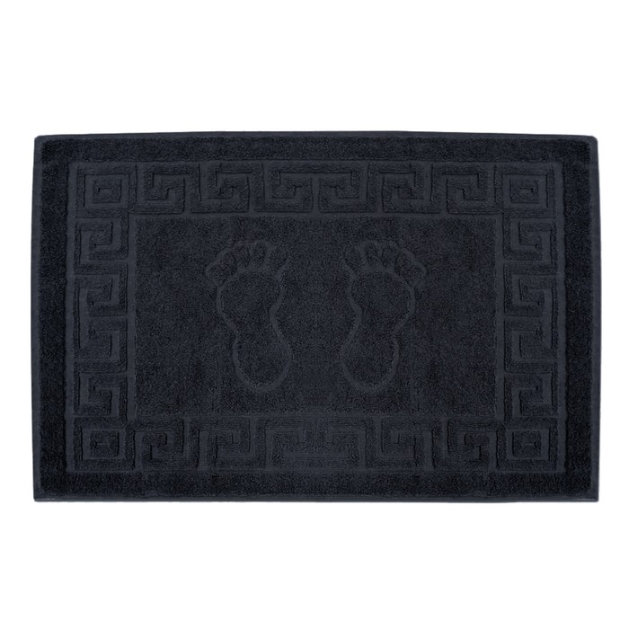 фото Махровое полотенце «коврик», размер 50x70 см, цвет черный bravo