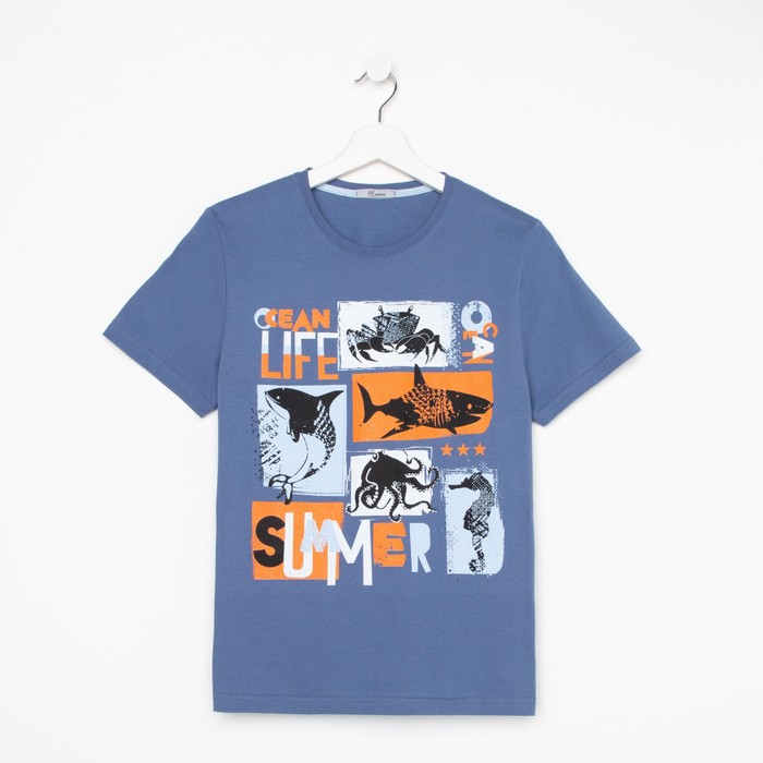 фото Футболка для мальчика, цвет индиго, рост 140 luneva