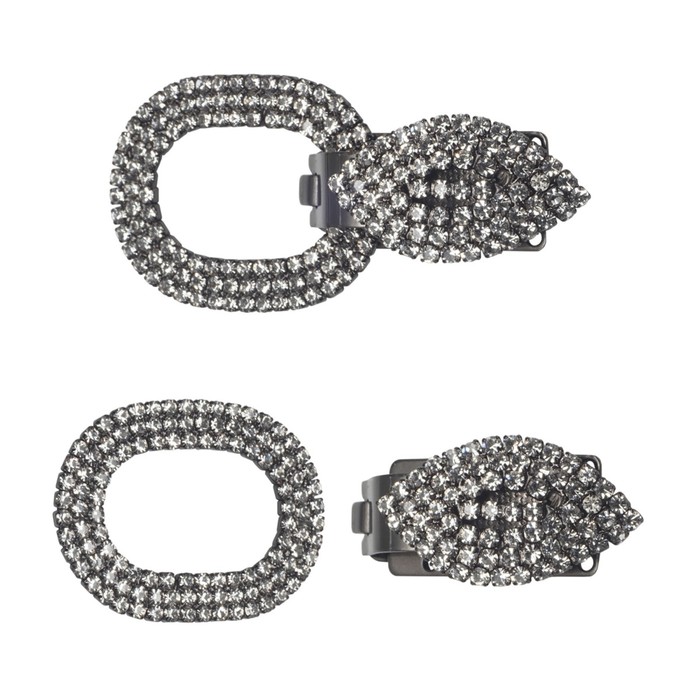 фото Крючок шубный со стразами (черный никель)