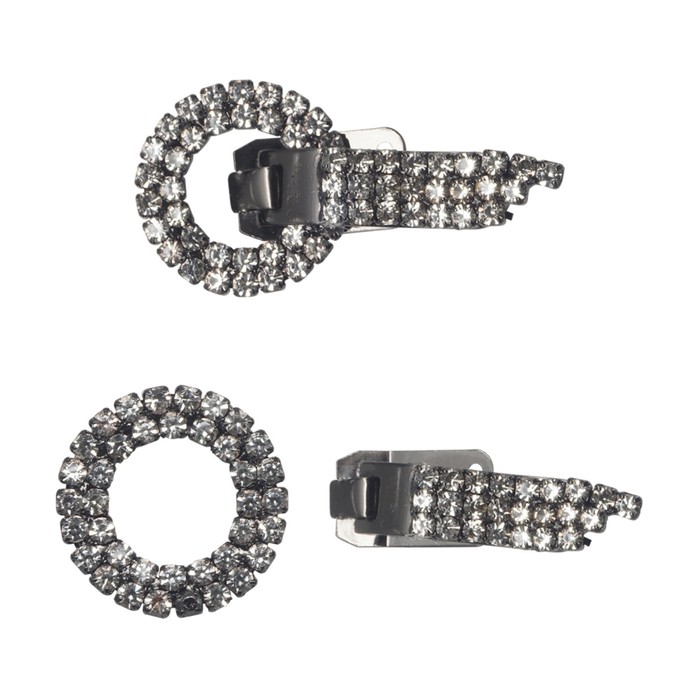 фото Крючок шубный со стразами (черный никель)