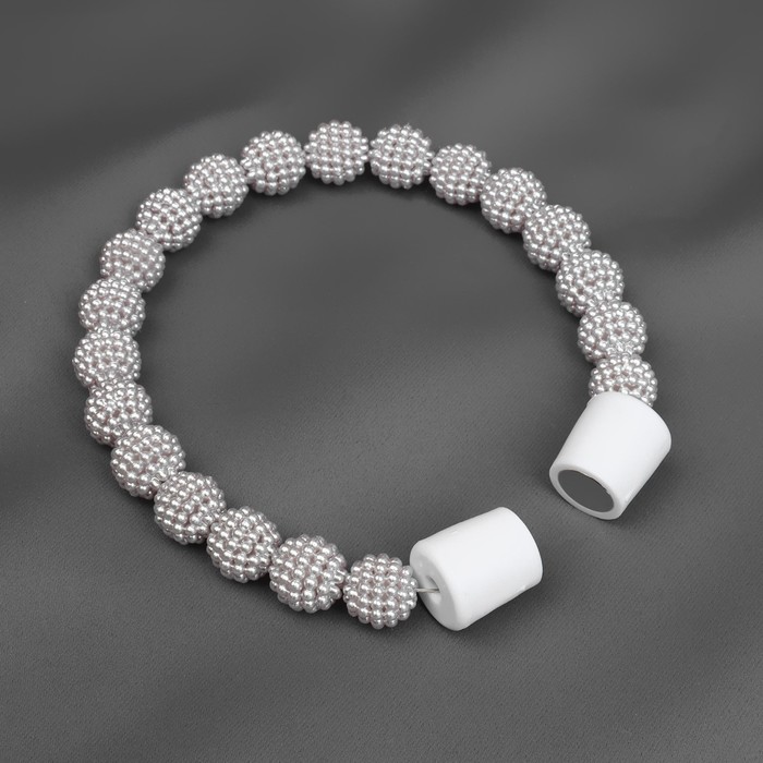 фото Подхват для штор «бусы из бисера», d = 1,3 см, 30 см, цвет серый арт узор