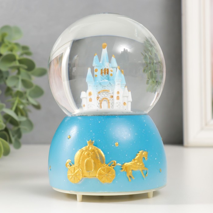 фото Сувенир полистоун водяной шар свет, музыка "замок для принцессы/принца" микс 8х8х11,5 см