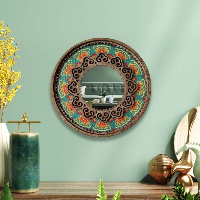 фото Зеркало декоративное "бельбек", дерево, 30х30 см