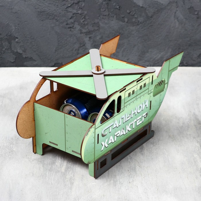 фото Органайзер для бутылок "стальной характер", вертолет, 33,1 х 15,8 см