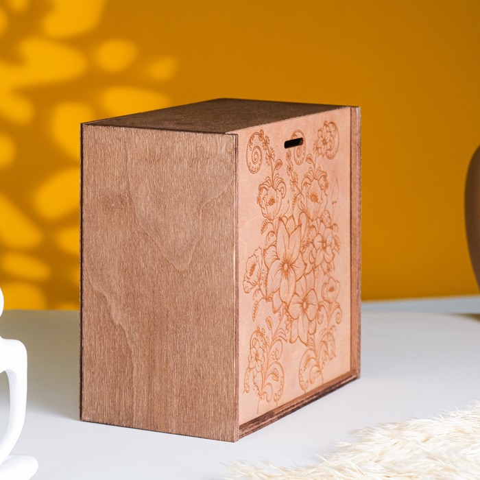 фото Подарочный пенал "цветы" 20х20х10 см дарим красиво