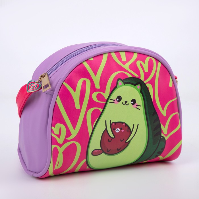 фото Сумка детская "авокадо", искусственная кожа, с брелком, 18х15х2 см nazamok kids