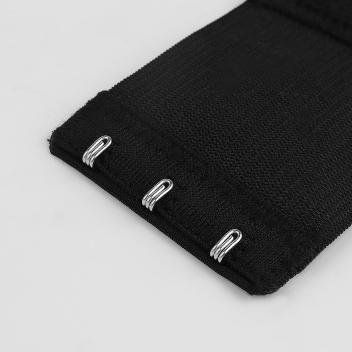 фото Застёжка-удлинитель для бюстгальтера, 3 ряда 3 крючка, 5 × 10,5 см, 3 шт, цвет чёрный/белый/бежевый арт узор