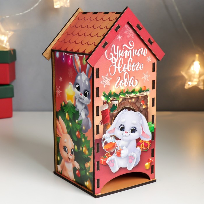 фото Чайный домик "заяц с чайником" 20х10,5х10 см