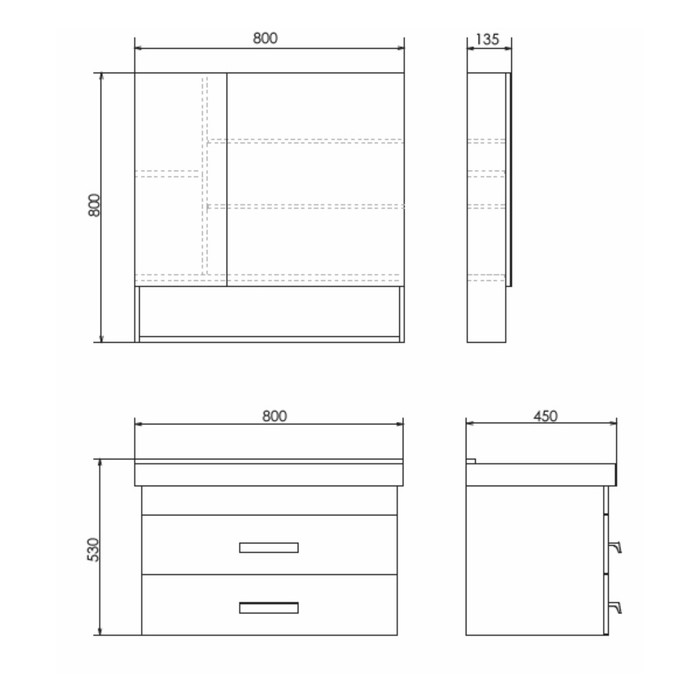 фото Тумба-умывальник comforty «никосия-80п» дуб темный с раковиной fest 80 f01