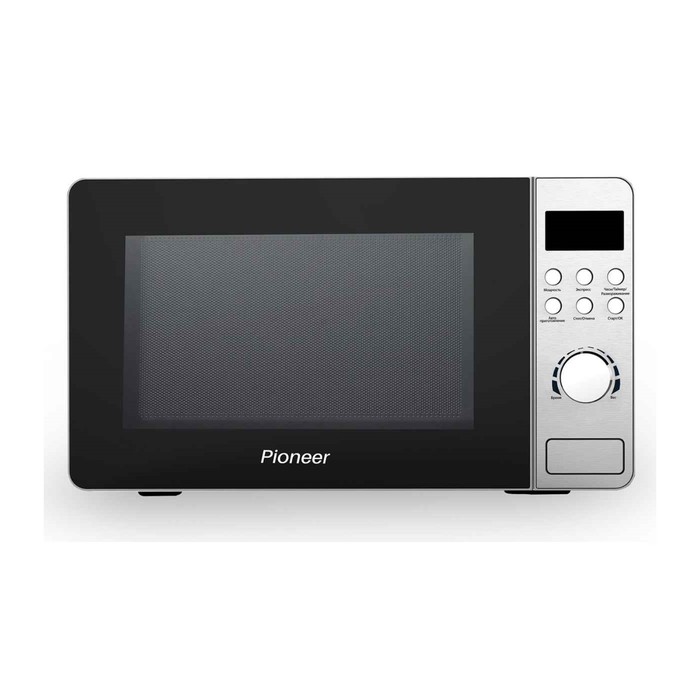 фото Микроволновая печь pioneer mw228d, 700 вт, 8 программ, 5 мощностей, 20 л, серебристая