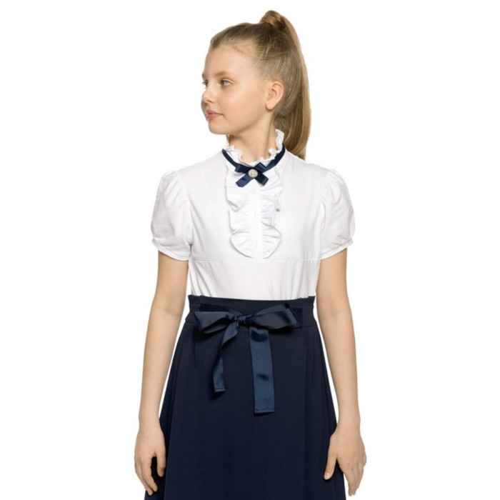 фото Футболка для девочек, рост 116 см, цвет белый pelican