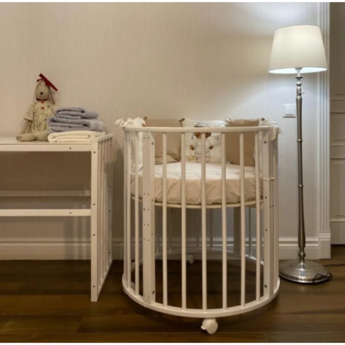 фото Кровать-трансформер 4baby arisha f4 7в1, многофункциональная, матовая, цвет слоновая кость farfello