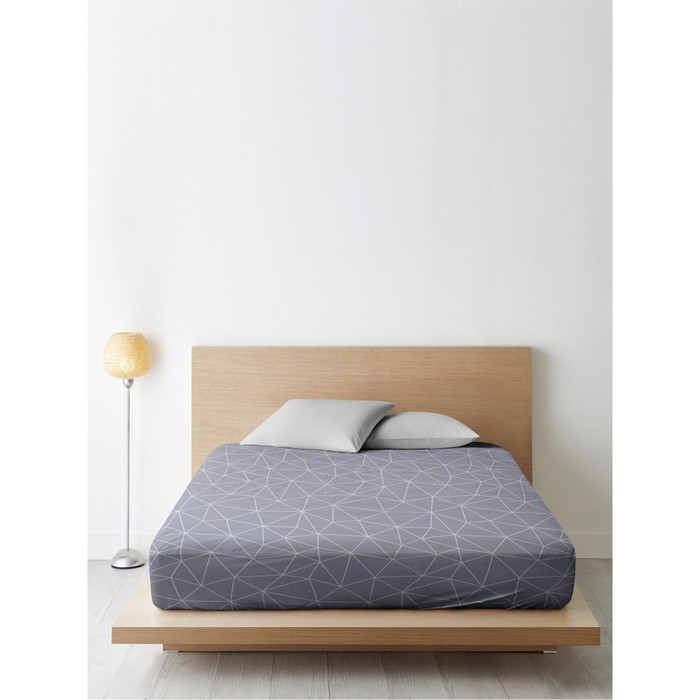 фото Простыня на резинке, размер 200х200х20 см ночь нежна