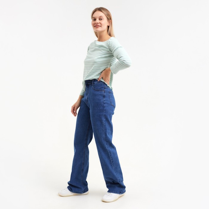 фото Джинсы женские, цвет голубой, размер 33 (48-50)