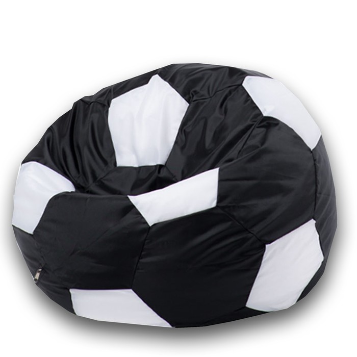 фото Кресло-мешок мяч, размер 90 см, ткань оксфорд, цвет чёрный, белый позитив