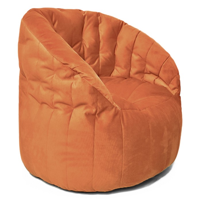 фото Кресло челси, размер 85х85 см, ткань велюр, цвет оранжевый позитив