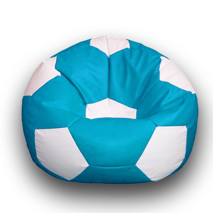 фото Кресло-мешок «мяч», размер 70 см, см, искусственная кожа, цвет голубой, белый позитив
