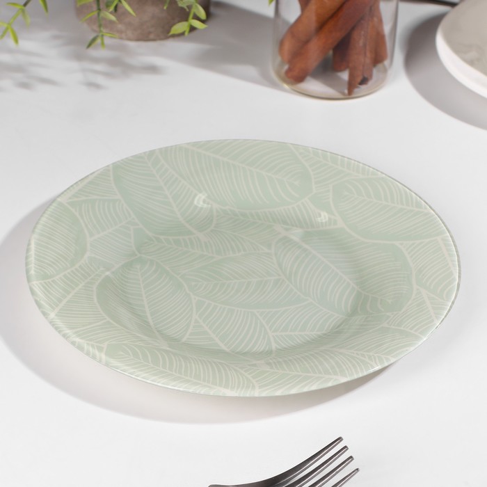 фото Тарелка стеклянная «ливс», d=19,5 см, цвет зелёный paşabahçe