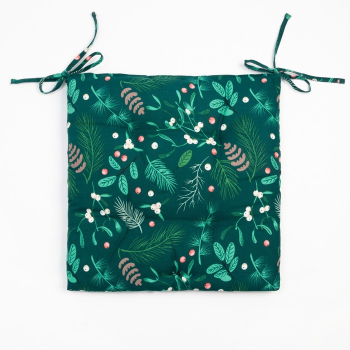 фото Сидушка на стул доляна needles, 42х42 см, 100% хл, рогожка 164 г/м2