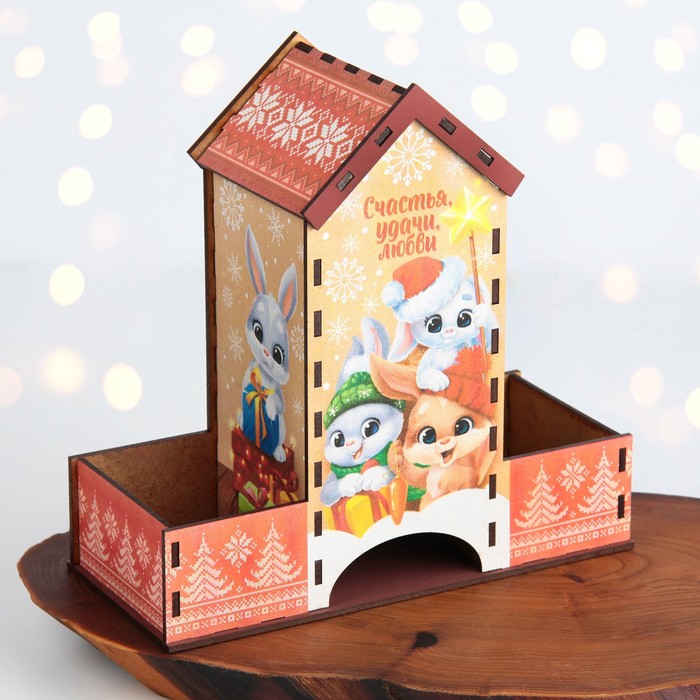 фото Органайзер для чая "счастья, удачи, любви", 2023, 20,6 х 19,4 х 9,2 см