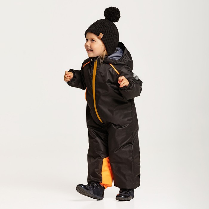 фото Комбинезон детский, цвет чёрный/оранжевый, рост 74 см juvis