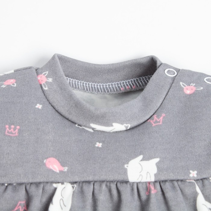 фото Комплект: платье и леггинсы крошка я "princess", рост 86-92 см, цвет серый/розовый