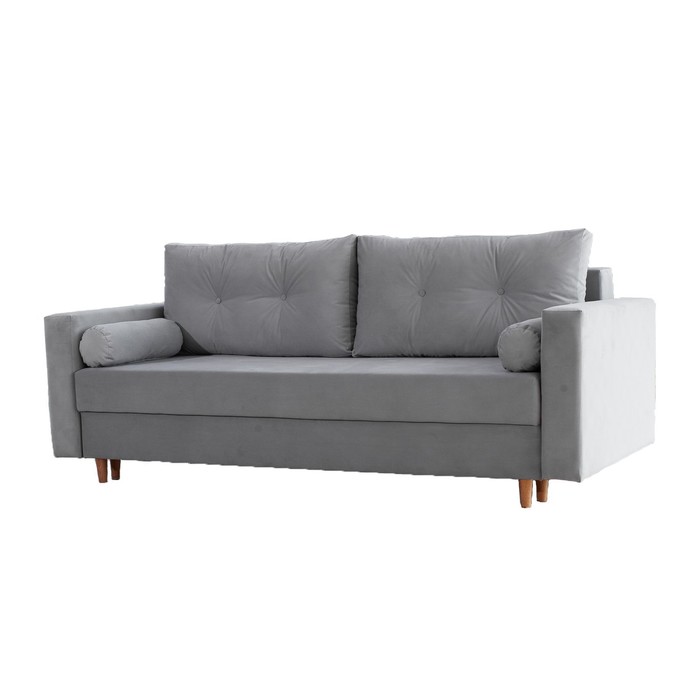 фото Прямой диван «киото», механизм еврокнижка, велюр, цвет серый city