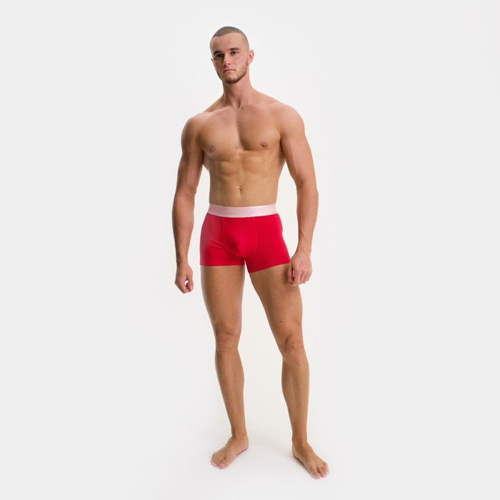 фото Трусы боксеры мужские, цвет красный микс, размер 54