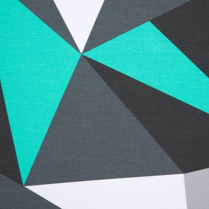 фото Постельное бельё 1,5сп традиция мозаика бирюза 146х217, 150х217, 70х70 2шт, поплин 118г/м² 100% хлопок