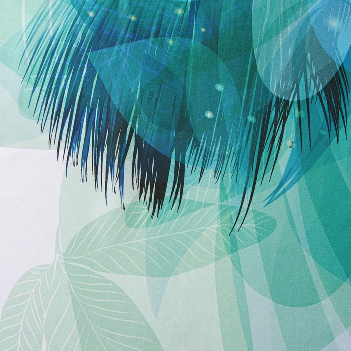 фото Штора для ванны доляна «перья», с люверсами, 180×180 см, полиэстер