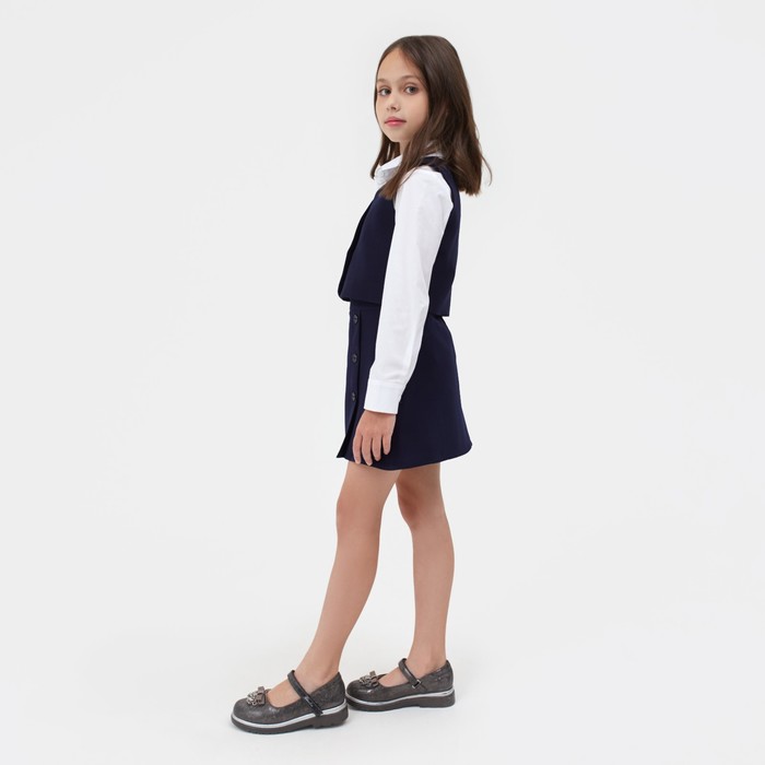 фото Жилет для девочки minaku, цвет синий, рост 128 см