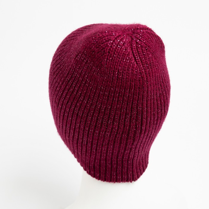 фото Шапка женская, цвет винный, размер 56-58 marhatter